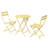 3 Piece Patio Bistro Set Of Foldable Round Table And Chairs, Yellow