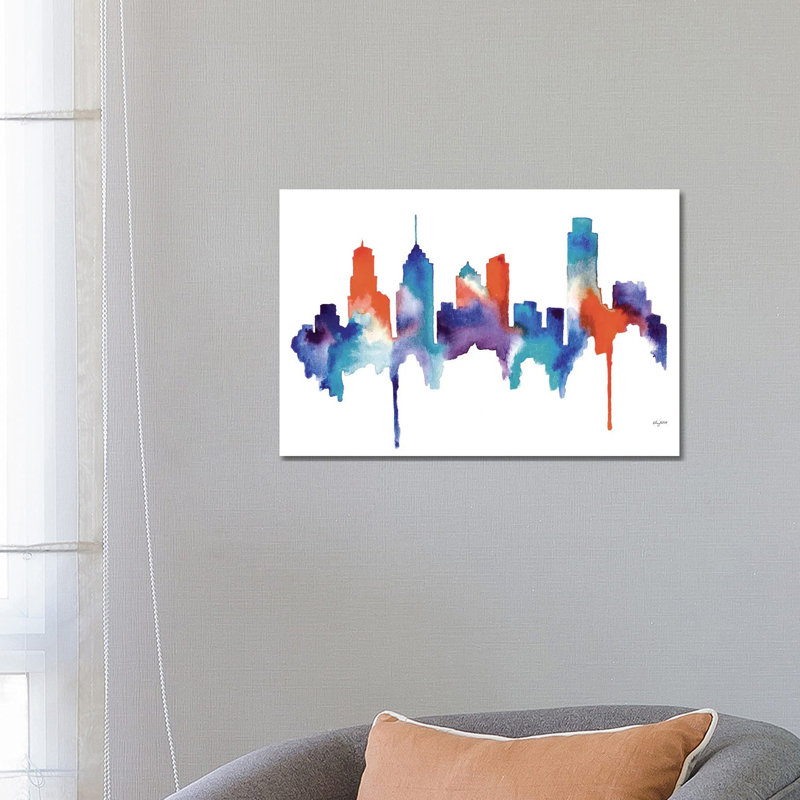 Philly Skyline by Kelsey McNatt - Wrapped Canvas Painting, 66.04 cm H x 45.72 cm W x 1.91 cm D