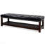 Banc rembourré avec base en bois