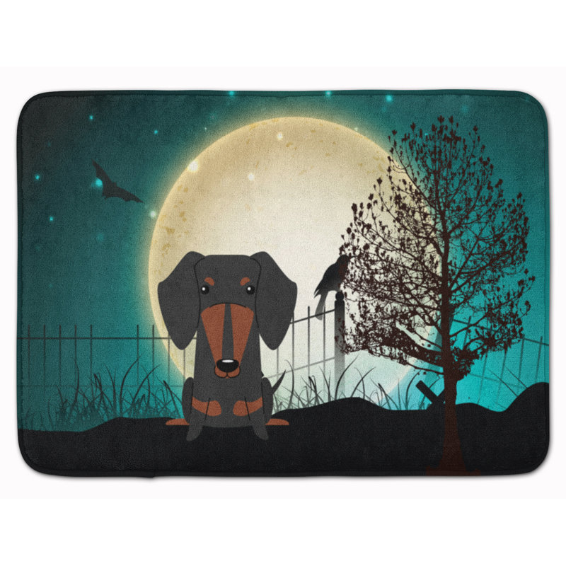 Tapis de bain Donetta Halloween, Rouge / Brun