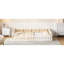 Lit tapissier en bois avec garde-corps et coussin Wood