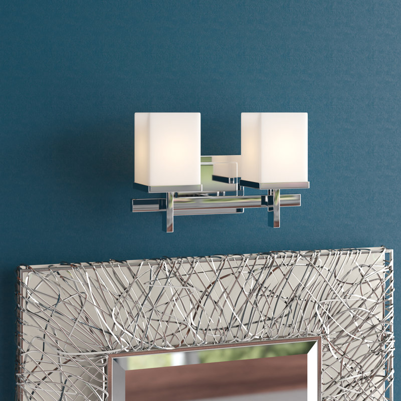 Éclairage pour meuble-lavabo à 2 lumières à intensité variable Ghadir, Chrome poli