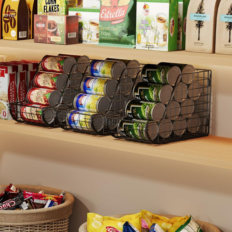 Stackable Can Organizer for Pantry 3Pack,Standing Dispenser Storage Bins