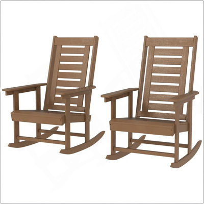 Chaises à haut dossier et chaises berçantes d'extérieur 2 pièces