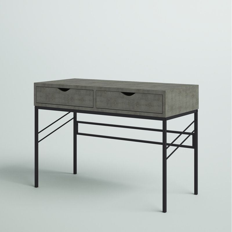 Caudillo Metal Base Writing Desk, Gray