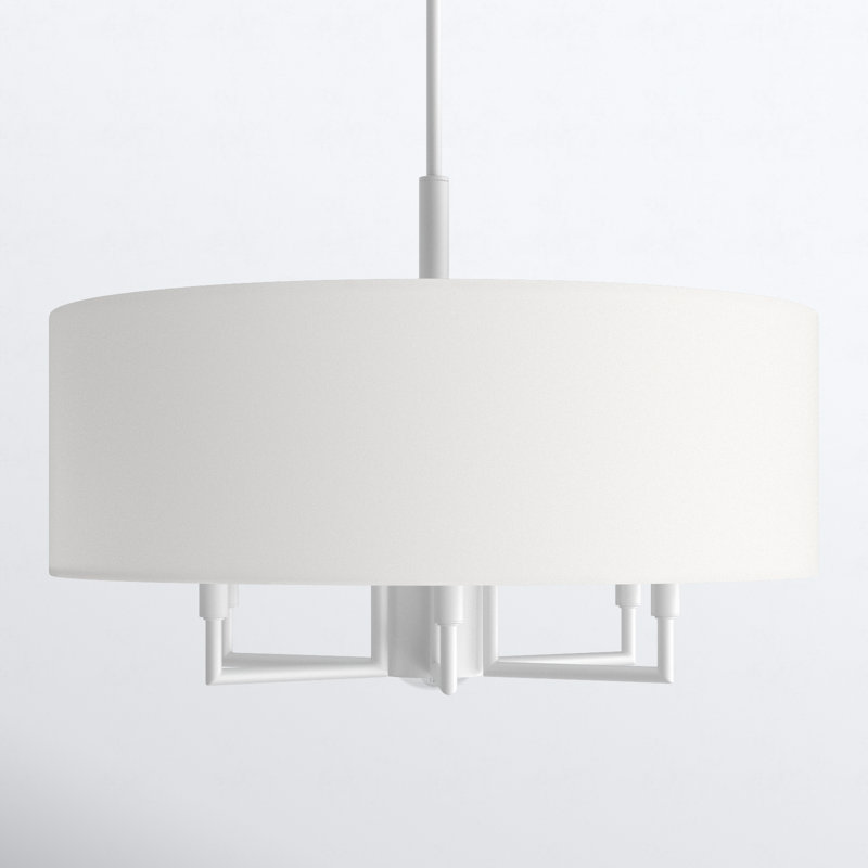 Moonlighter 7 - Light Dimmable Drum Chandelier, White