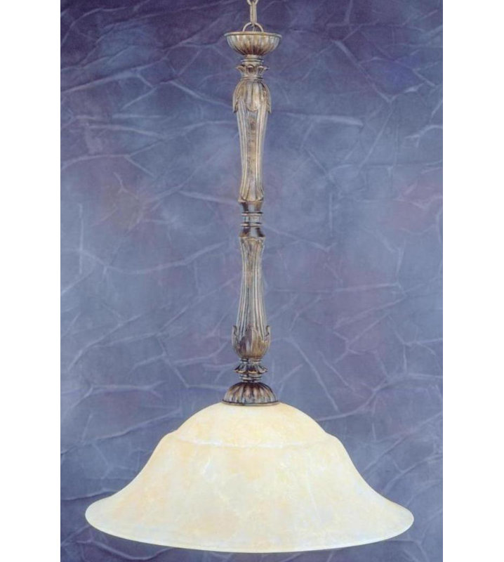 Luminaire suspendu conique à 1 lumière Brusk, Marbre ambre