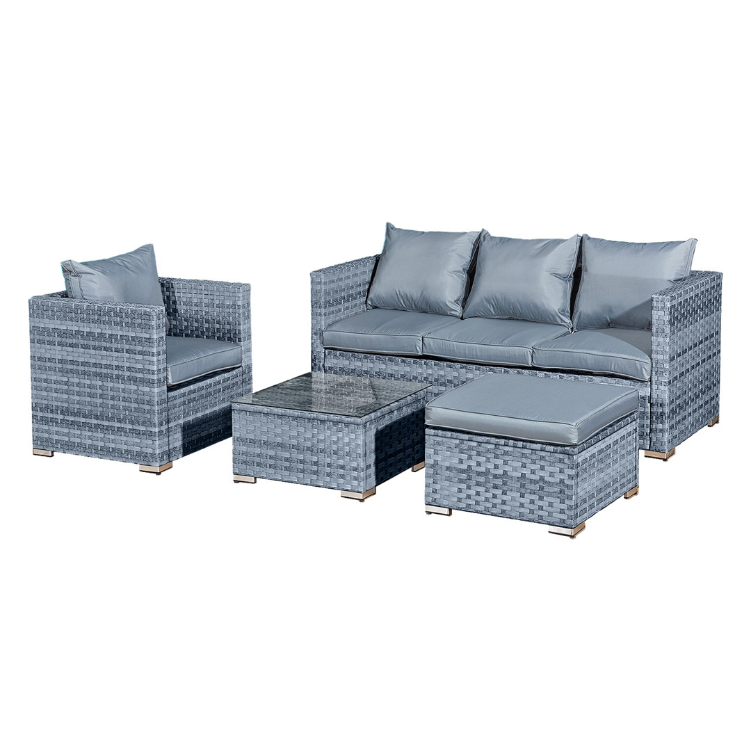 5-Sitzer Lounge-Set Acorn aus Rattan