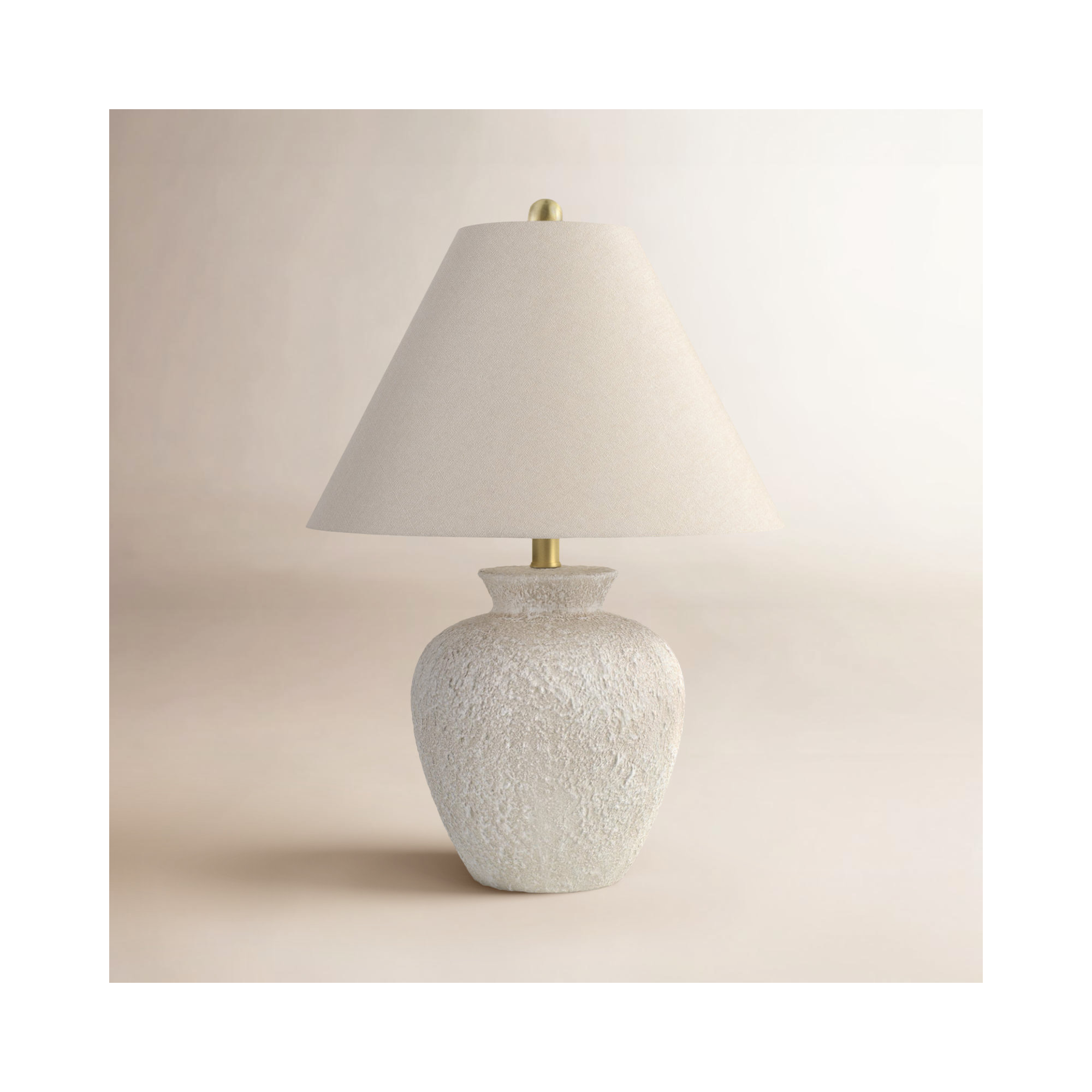 Calico Table Lamp, Cream Finish / Natural Shade