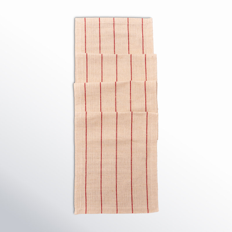 Vali Striped Table Runner, Crimson