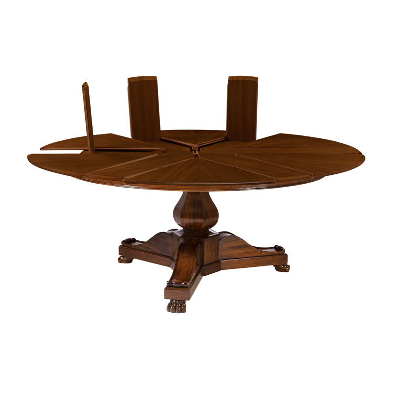 Gregory Round Solid Wood Dining Table, Brown