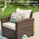 Argyri 9 - Person Outdoor Wicker Patio Conversation Furniture Set with Optional Fire Pit Table