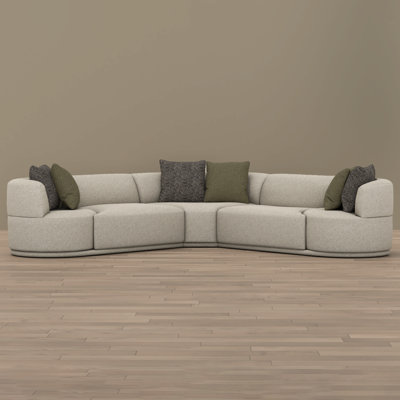 3 Piece Swivel Sectional With 6 Pillows