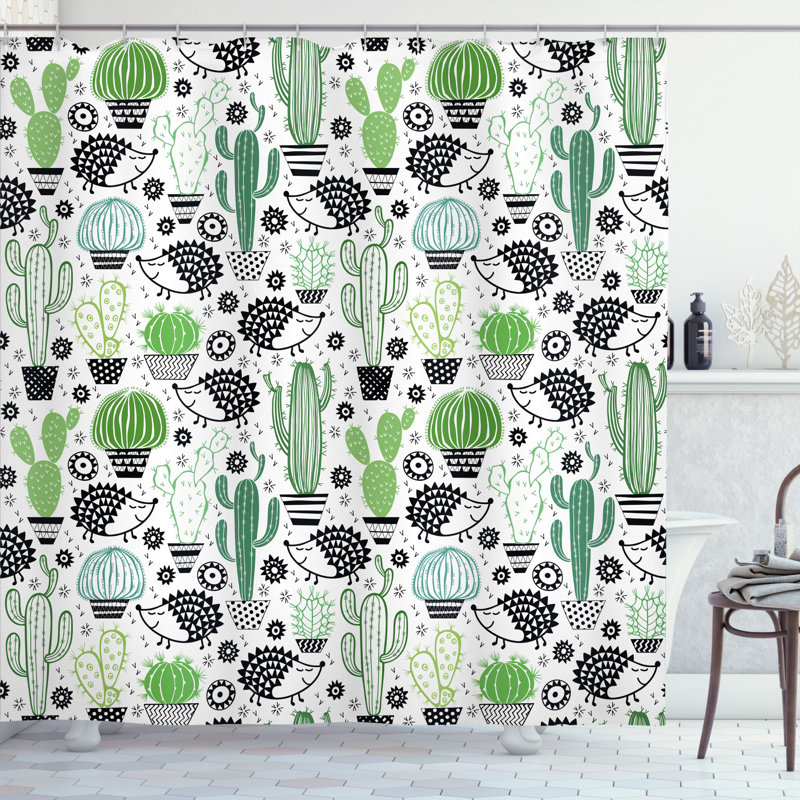 Shower Curtain with Hooks Included, 70" H x 69" W