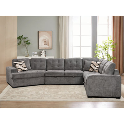 '' Oversized U-shape Sectional Sofa, Modern Large Upholstered Couch With Extra Wide Chaise For Home, Apartment, Office, Ebony