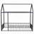 Metal Bed House Bed Frame With Fence-129610187-129610188