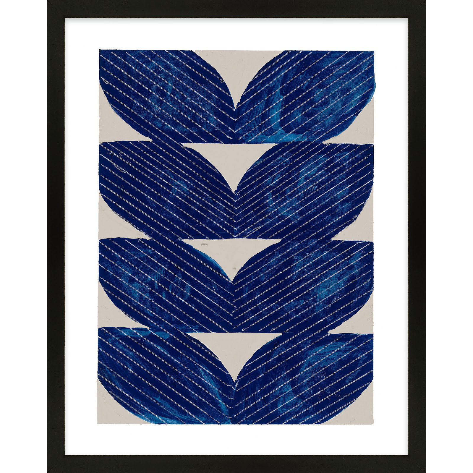 Navy Chevron by Andrea Stokes, Black, 25" H x 20" W