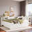 Wood Daybed With Storage Drawers, Side Shelves, Desk And Trundle-150862500-150862502