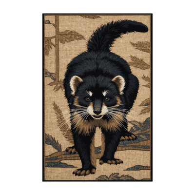 Washable Binturong Wildlife Area Rug