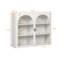 27.56"Glass Doors Modern Two-Door Wall Cabinet With Featuring Three-Tier Storage