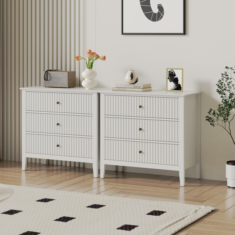 3 Drawer, White