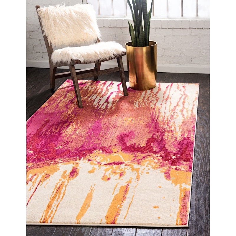 Tapis décoratif géométrique beige Estelle, Rectangle 9 pi x 12 pi