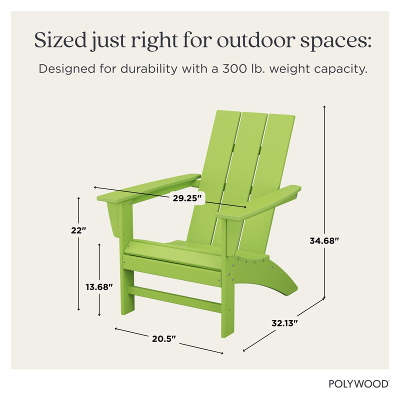 POLYWOOD Modern Adirondack Chair, Lime