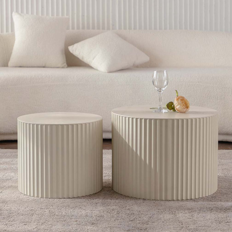 Ensemble de tables basses Wave Stripe, H 15,75 po x L 47,25 po x l 47,25 po