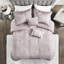 Édredon 5 pièces rosé double / grand - velours froissé, 2 taies décoratives et coussins décoratifs