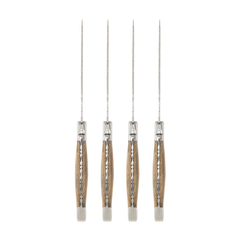 French Home Laguiole Connoisseur Olivewood BBQ Steak Knive Set, Olivewood