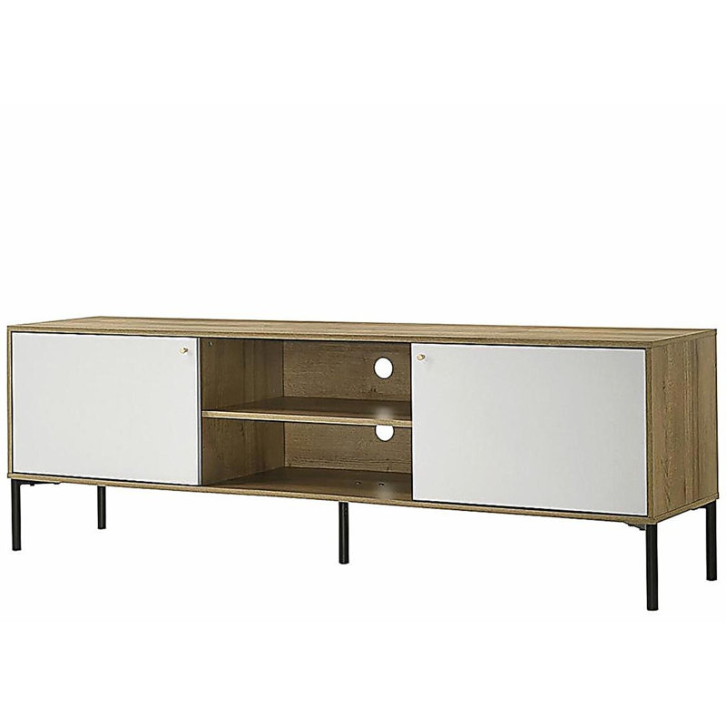 Burke 70-inch white oak 2-door TV cabinet