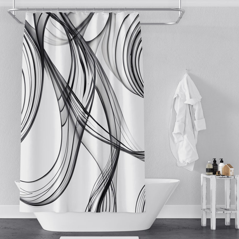 Rideau de douche abstrait Constanze, H 72 po x l 70 po