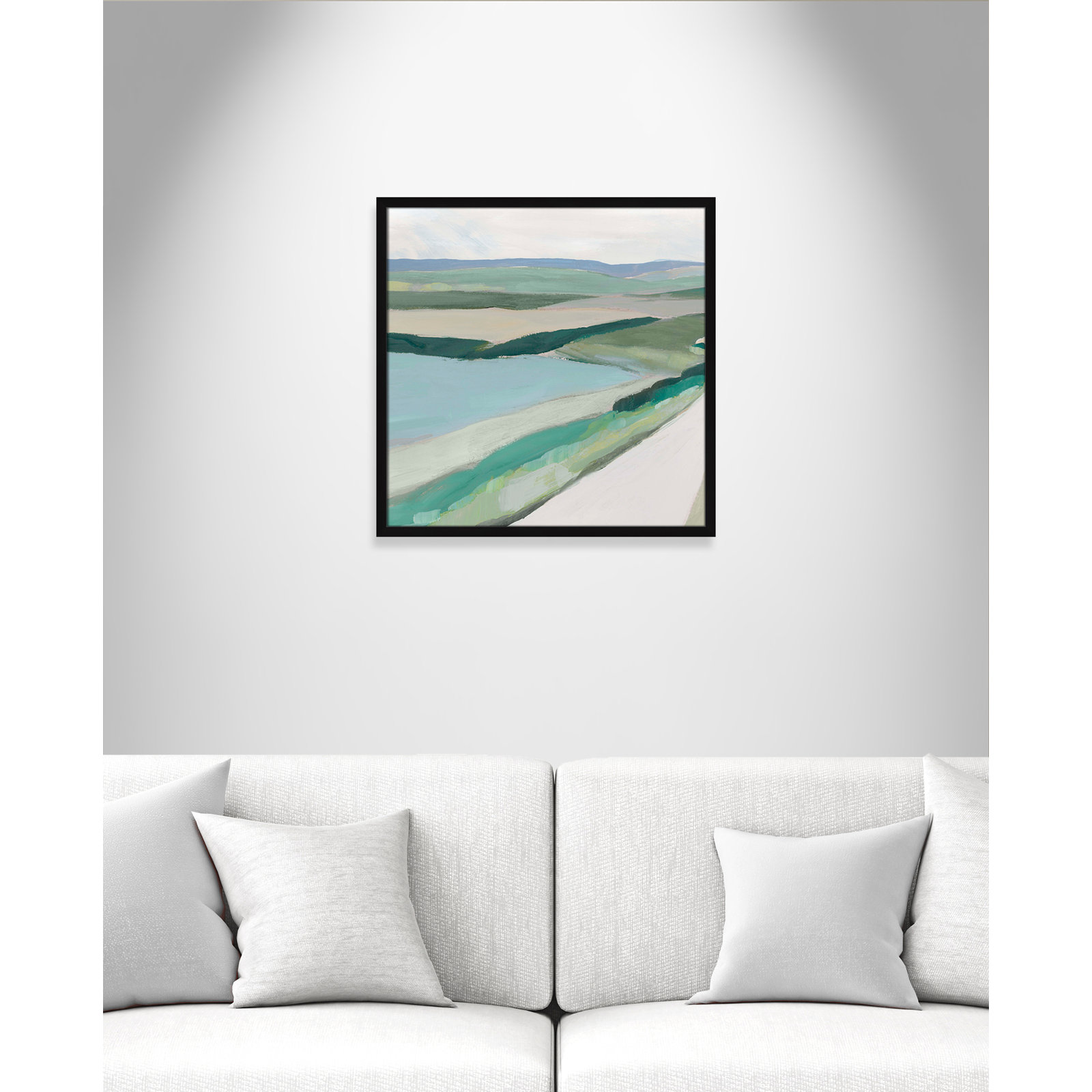 Fields Of Green I by - Single Picture Frame Print, Satin Black Framed, 23.5" H x 23.5" W x 1.25" D