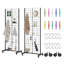 2PCS 160*61cm Gridwall Display Rack with Wheels,Floorstanding Wire Gridwall Panels,Black Metal Grid Wall Panel Tower with Hooks&Clips, Movable Space-saving Display Stand for Craft Art Fair Retail Show
