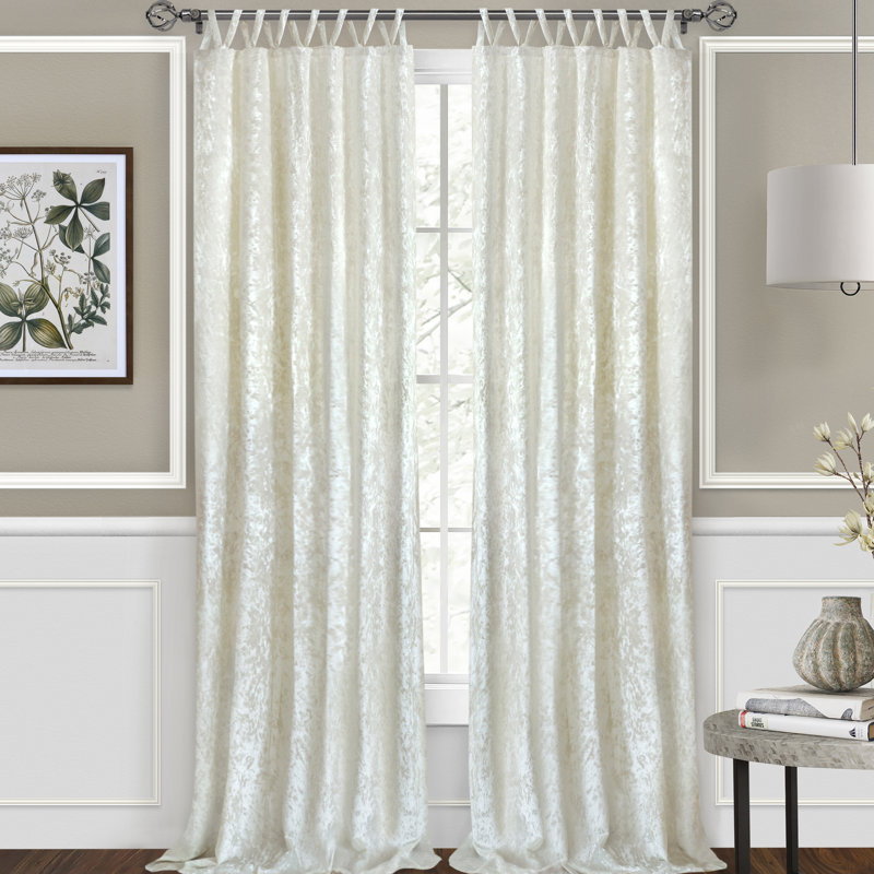 Vickers Semi Sheer Curtain Single Panel, Creamy White, 50" W x 84" L