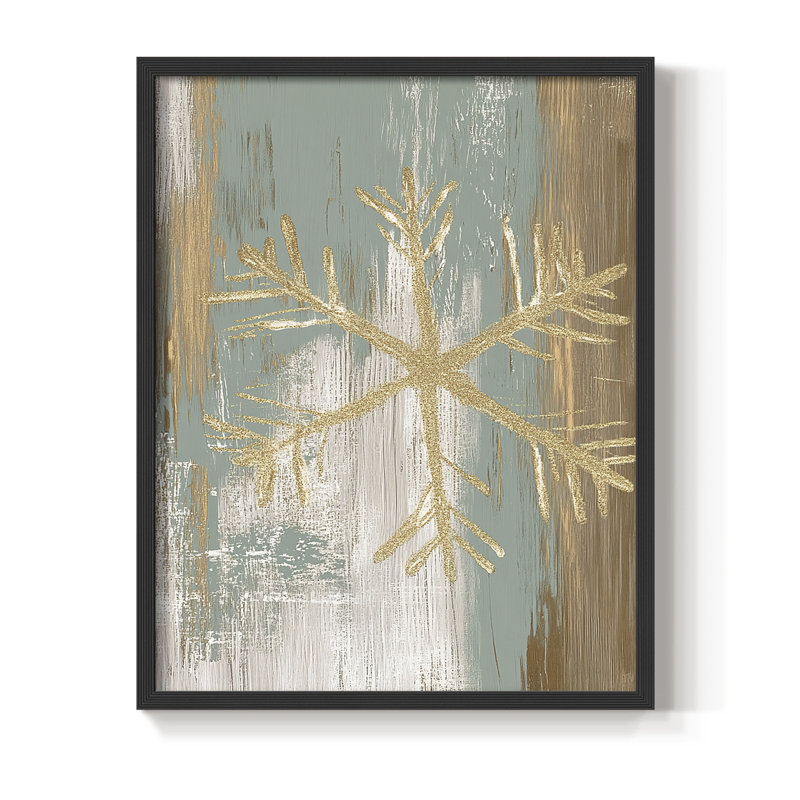 «Christmas Holiday Art CLX III», reproduction d'art encadrée - bois massif, H 11 po x l 9 po, Noir, noir, noir, noir