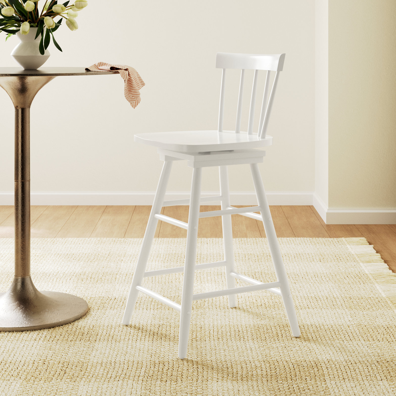 Portside 26" Swivel Bar Stool, White