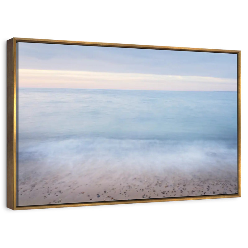 Plage du lac Supérieur II, Cadre flottant doré, 40 po x 27 po