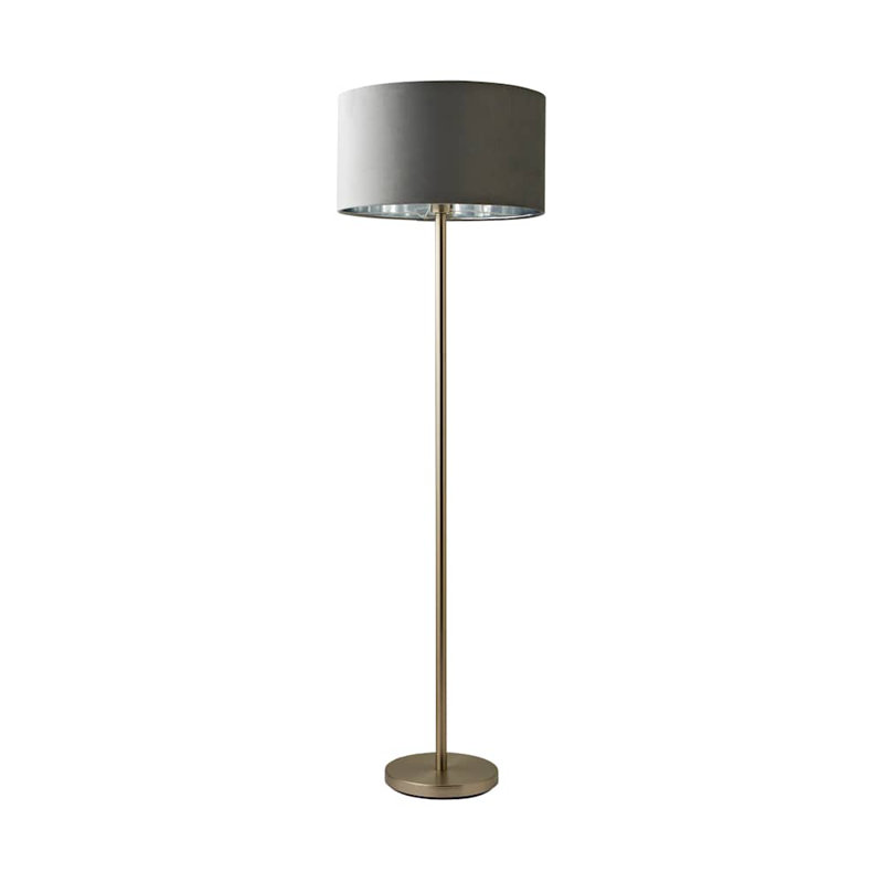 Baillieu 148cm Traditional Floor Lamp, Brushed, Grey, No