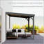 Pavillon de jardin mural 8 pi x 10 pi avec système de drainage amélioré, toit incliné en acier galvanisé pour patio et cour arrière