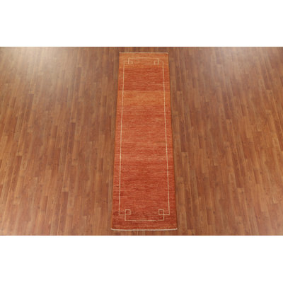 Orange Gabbeh Runner Rug 3x9