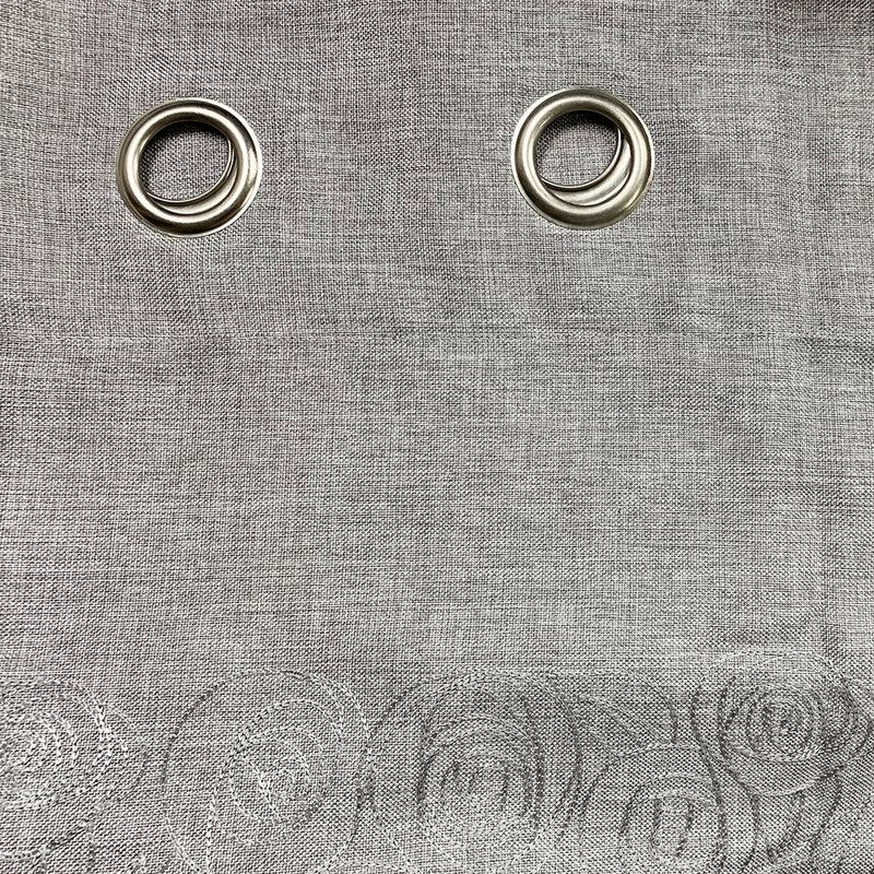 Panneau de rideau simple occultant et isolant à motif floral Sybilla, Gris