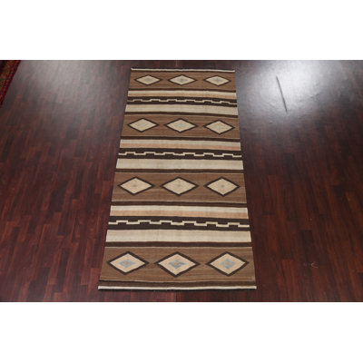 Tribal Brown Kilim Natural Dye Area Rug 5x10