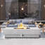 Foyer de table rectangulaire au propane 60 "avec pierres de lave - foyer extérieur au gaz 50 000 BTU pour patio ou terrasse