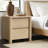 Jarne 25.6" Tall Natural Nightstand Modern Bedside Table With 2 Drawers Curved Wood End Table For Bedroom (Set Of 2)-125049471