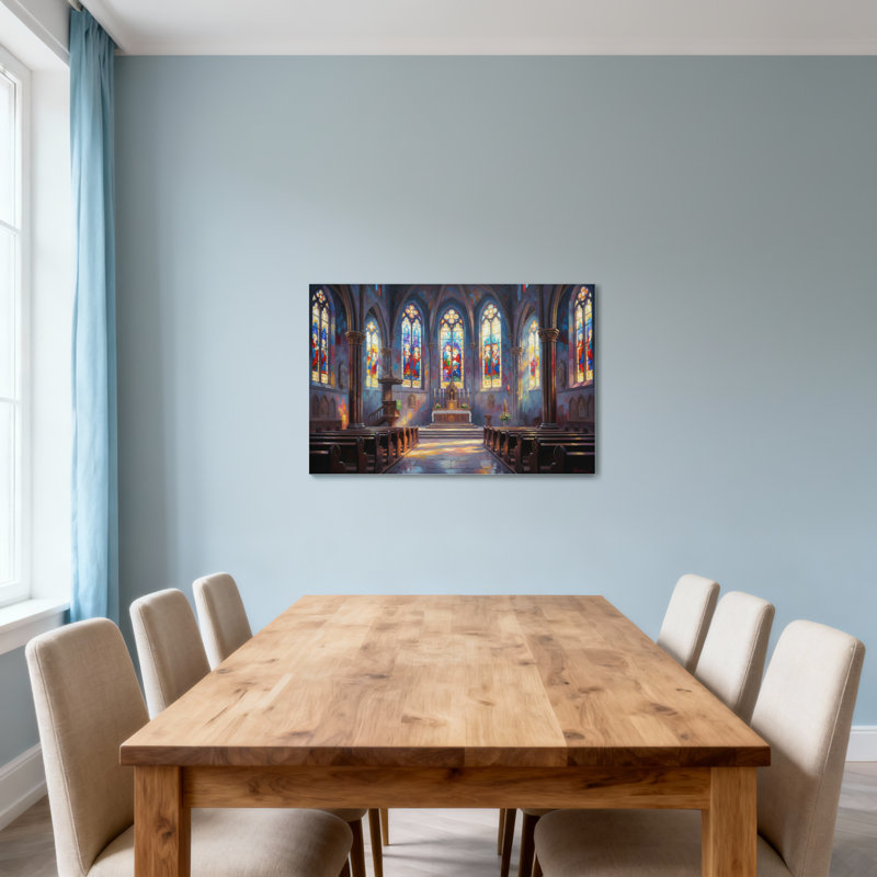Paysage et nature, vitraux d'églises, art intérieur, H 16 po x l 24 po
