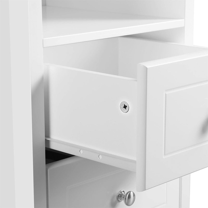 Laverriere 40cm W Manufactured Wood Bedside Table, White