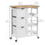Chariot de cuisine roulant Nashley, chariot de service de bar, chariot compact sur roulettes avec plateau en bois, tablettes et tiroirs pour la salle à manger à domicile-1890926540