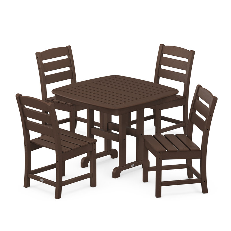 Lakeside 5-Piece Side Chair Dining Set, Mahogany