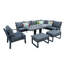 Aluminium 9 Seater Corner Sofa Rising Table Set With Armchair And Stool